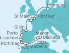 Reiseroute der Kreuzfahrt  Kultur und Kulinarik an sonnigen Küsten - Hapag-Lloyd Cruises