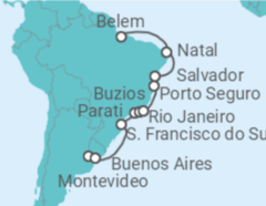 Reiseroute der Kreuzfahrt  Brasilien – Wo Sie die Lebenslust mit offenen Armen empfängt - Hapag-Lloyd Cruises