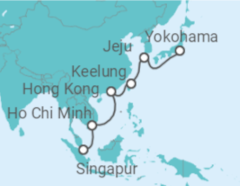 Reiseroute der Kreuzfahrt  Vietnam, China, Taiwan, Südkorea, Japan - Royal Caribbean