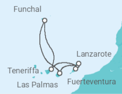 Reiseroute der Kreuzfahrt  Kanaren & Madeira ab Gran Canaria - AIDA