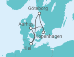 Reiseroute der Kreuzfahrt  Kurzreise nach Schweden & Dänemark - AIDA