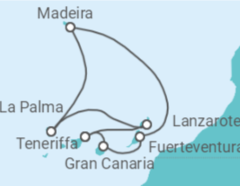 Reiseroute der Kreuzfahrt  Kanarische Inseln All Inclusive an Bord & Madeira  - MSC Cruises