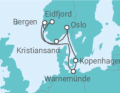Reiseroute der Kreuzfahrt  Norwegen, Dänemark Alles Inklusive - MSC Cruises