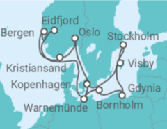 Reiseroute der Kreuzfahrt  Norwegen, Dänemark, Deutschland, Polen, Schweden Alles Inklusive - MSC Cruises