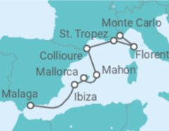 Reiseroute der Kreuzfahrt  Sonnige Balearen und die glamouröse Côte d’Azur - Hapag-Lloyd Cruises
