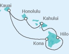 Reiseroute der Kreuzfahrt  Hawaii - NCL Norwegian Cruise Line