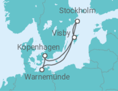 Reiseroute der Kreuzfahrt  Schweden & Dänemark - AIDA