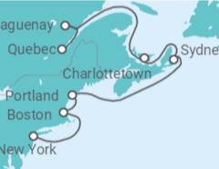 Reiseroute der Kreuzfahrt  USA, Kanada - NCL Norwegian Cruise Line