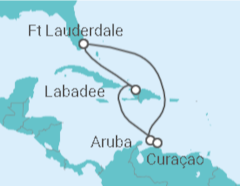 Reiseroute der Kreuzfahrt  Aruba, Curaçao - Royal Caribbean