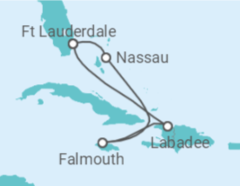 Reiseroute der Kreuzfahrt  Jamaika, Bahamas - Royal Caribbean