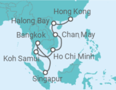 Reiseroute der Kreuzfahrt  14 Nächte - Hongkong bis Singapur - Mein Schiff