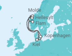 Reiseroute der Kreuzfahrt  Norwegen Kreuzfahrt 2024 - MSC Cruises