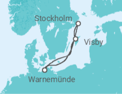 Reiseroute der Kreuzfahrt  Kurzreise nach Stockholm & Gotland - AIDA