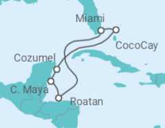 Reiseroute der Kreuzfahrt  Juwelen der Westlichen Karibik - Royal Caribbean