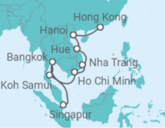 Reiseroute der Kreuzfahrt  Thailand, Vietnam - Celebrity Cruises