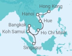 Reiseroute der Kreuzfahrt  Vietnam, Thailand - Celebrity Cruises