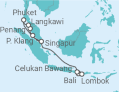 Reiseroute der Kreuzfahrt  Malaysia, Thailand - Celebrity Cruises
