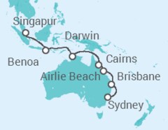 Reiseroute der Kreuzfahrt  Australien - Celebrity Cruises