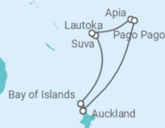 Reiseroute der Kreuzfahrt  Neuseeland, Fidschi Inseln, Amerikanisch-Samoa - Celebrity Cruises