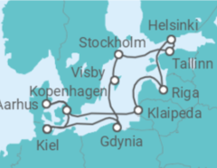 Reiseroute der Kreuzfahrt  14 Nächte - Ostsee mit Stockholm - Mein Schiff
