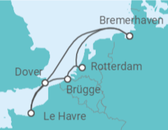 Reiseroute der Kreuzfahrt  7 Nächte - Westeuropa mit Rotterdam - Mein Schiff