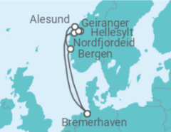 Reiseroute der Kreuzfahrt  7 Nächte - Norwegen mit Geirangerfjord - Mein Schiff