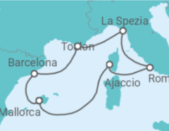 Reiseroute der Kreuzfahrt  9 Nächte - Westliches Mittelmeer mit Korsika - Mein Schiff