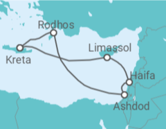 Reiseroute der Kreuzfahrt  7 Nächte - Östliches Mittelmeer mit Zypern - Mein Schiff