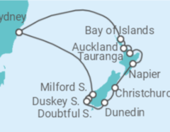 Reiseroute der Kreuzfahrt  Neuseeland - Celebrity Cruises