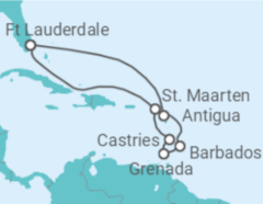 Reiseroute der Kreuzfahrt  Sint Maarten, St. Lucia, Barbados, Antigua Und Barbuda - Celebrity Cruises