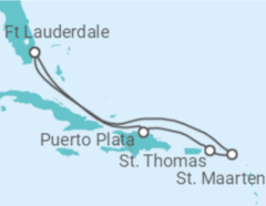 Reiseroute der Kreuzfahrt  Amerikanische Jungferninseln, Sint Maarten - Celebrity Cruises