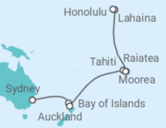 Reiseroute der Kreuzfahrt  Neuseeland, Französisch-polynesien, USA - Celebrity Cruises