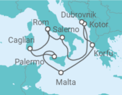 Reiseroute der Kreuzfahrt  Grand Mediterranean - Princess Cruises