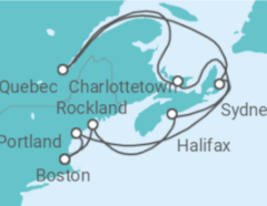 Reiseroute der Kreuzfahrt  Kanada - Celebrity Cruises