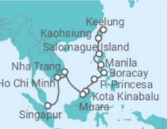 Reiseroute der Kreuzfahrt  Von Keelung, Taipe (Taiwan) nach Singapur - NCL Norwegian Cruise Line