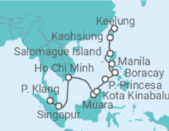 Reiseroute der Kreuzfahrt  Von Singapur nach Keelung, Taipe (Taiwan) - NCL Norwegian Cruise Line