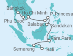 Reiseroute der Kreuzfahrt  Asiens Vielfalt zwischen Tradition und Moderne - Hapag-Lloyd Cruises