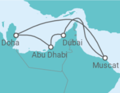 Reiseroute der Kreuzfahrt  Orient mit Oman ab Dubai 1 - AIDA
