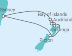 Reiseroute der Kreuzfahrt  Neuseeland - Royal Caribbean