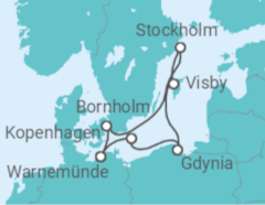 Reiseroute der Kreuzfahrt  Dänemark, Polen, Schweden - MSC Cruises