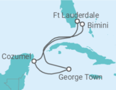 Reiseroute der Kreuzfahrt  Mexiko, Kaimaninseln - Celebrity Cruises