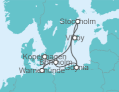Reiseroute der Kreuzfahrt  Dänemark, Polen, Schweden - MSC Cruises