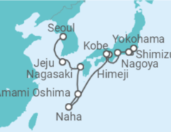 Reiseroute der Kreuzfahrt  Japan, Südkorea - NCL Norwegian Cruise Line