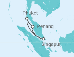 Reiseroute der Kreuzfahrt  Malaysia und Phuket mit Singapur - Royal Caribbean