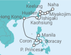 Reiseroute der Kreuzfahrt  Von Manila (Philippinen) nach Keelung, Taipe (Taiwan) - NCL Norwegian Cruise Line