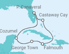 Reiseroute der Kreuzfahrt  USA - Disney Cruise Line