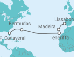 Reiseroute der Kreuzfahrt  Portugal, Spanien, Bermudas - Celebrity Cruises
