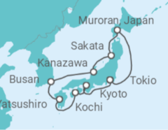 Reiseroute der Kreuzfahrt  Japan, Südkorea - MSC Cruises