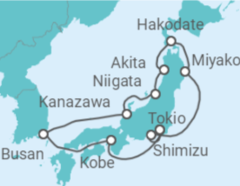 Reiseroute der Kreuzfahrt  Große Japanrundreise ab Tokio - AIDA