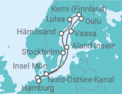 Reiseroute der Kreuzfahrt  Expedition Indian Summer in Lappland: Ruska – Skandinaviens Naturfeuerwerk - mit Flug - Hapag-Lloyd Cruises